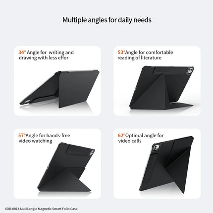 XUNDD XDD-0014 For iPad Air 13 (2024) Case PU Leather Multi-Angle Stand Smart Tablet Cover with Pen Holder