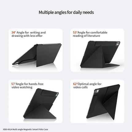 XUNDD XDD-0014 For iPad Air 11 (2024) / Air (2022) / (2020) Case PU Leather Multi-Angle Stand Smart Tablet Cover with Pen Holder