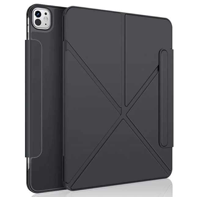 XUNDD XDD-0014 For iPad Pro 11 (2024) Case PU Leather Multi-Angle Stand Smart Tablet Cover with Pen Holder - Black