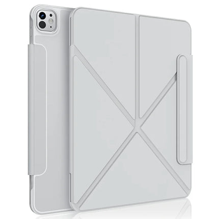 XUNDD XDD-0014 For iPad Pro 11 (2024) Case PU Leather Multi-Angle Stand Smart Tablet Cover with Pen Holder - Grey