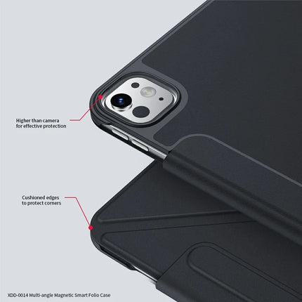 XUNDD XDD-0014 For iPad Pro 11 (2024) Case PU Leather Multi-Angle Stand Smart Tablet Cover with Pen Holder