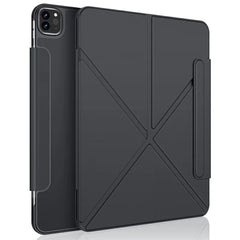 XUNDD XDD-0014 For iPad Pro 12.9 (2022) / (2021) / (2020) / (2018) Case PU Leather Multi-Angle Stand Smart Tablet Cover with Pen Holder - Black