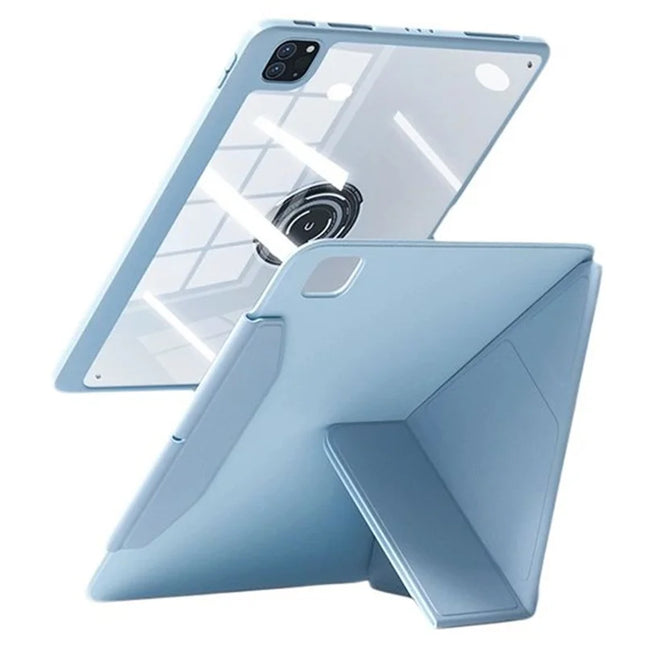 For iPad Pro 11 (2024) Case Leather+PC+TPU Detachable Magnetic Tablet Case - Sky Blue