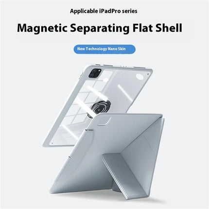 For iPad Pro 11 (2024) Case Leather+PC+TPU Detachable Magnetic Tablet Case