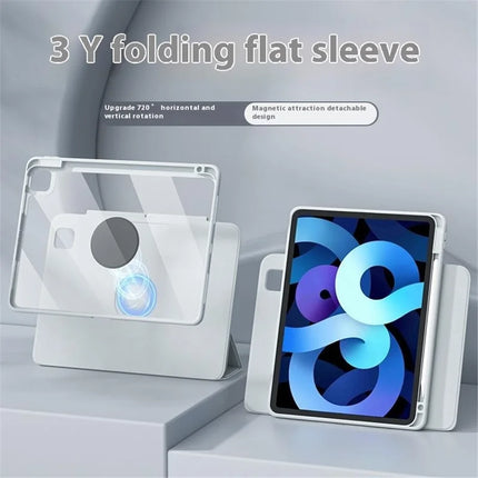 For iPad Pro 11 (2024) Case Leather+PC+TPU Detachable Magnetic Tablet Case