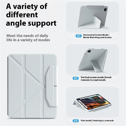 For iPad Pro 11 (2024) Case Leather+PC+TPU Detachable Magnetic Tablet Case