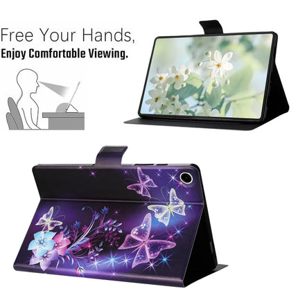For Lenovo Tab M10 Plus (3rd Gen) TB-128F Case Pattern Printed Stand Litchi Texture Leather Tablet Cover with Card Slots