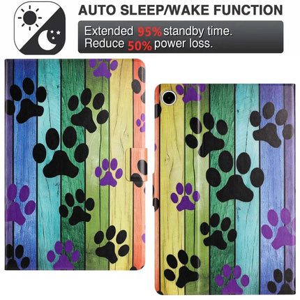 For Lenovo Tab M10 Plus (3rd Gen) TB-128F Case Pattern Printed Stand Litchi Texture Leather Tablet Cover with Card Slots
