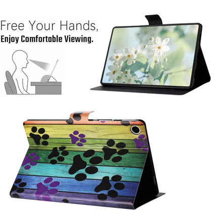 For Lenovo Tab M10 Plus (3rd Gen) TB-128F Case Pattern Printed Stand Litchi Texture Leather Tablet Cover with Card Slots