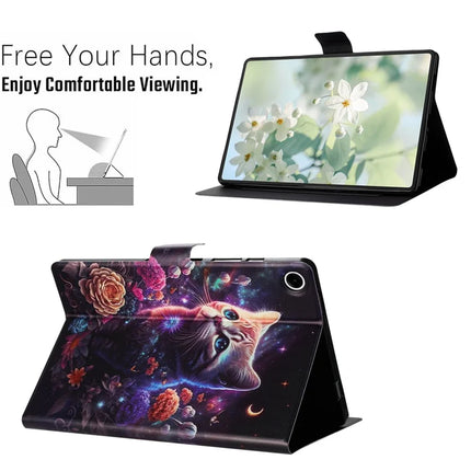 For Lenovo Tab M10 Plus (3rd Gen) TB-128F Case Pattern Printed Stand Litchi Texture Leather Tablet Cover with Card Slots