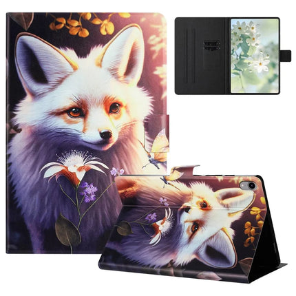 For iPad mini (2021) Case Pattern Printed Stand Litchi Texture Leather Tablet Cover with Card Slots - Fox