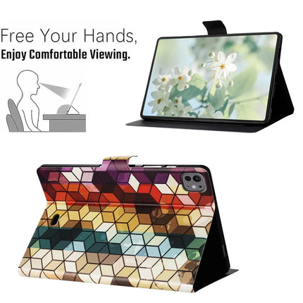 For iPad Pro 11 (2024) Case Pattern Printed Stand Litchi Texture Leather Tablet Cover with Card Slots