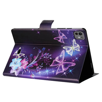 For iPad Pro 11 (2024) Case Pattern Printed Stand Litchi Texture Leather Tablet Cover with Card Slots