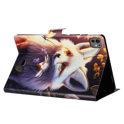 For iPad Pro 11 (2024) Case Pattern Printed Stand Litchi Texture Leather Tablet Cover with Card Slots