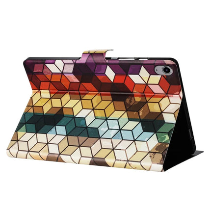 For iPad 10.9 (2022) Case Pattern Printed Stand Litchi Texture Leather Tablet Cover with Card Slots