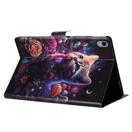 For iPad 10.9 (2022) Case Pattern Printed Stand Litchi Texture Leather Tablet Cover with Card Slots