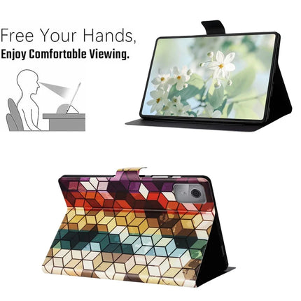 For Lenovo Tab M11 TB-330FU Case Pattern Printed Stand Litchi Texture Leather Tablet Cover with Card Slots