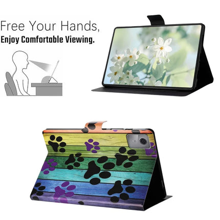 For Lenovo Tab M11 TB-330FU Case Pattern Printed Stand Litchi Texture Leather Tablet Cover with Card Slots
