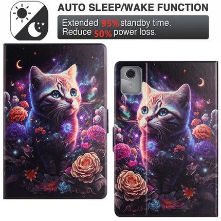 For Lenovo Tab M11 TB-330FU Case Pattern Printed Stand Litchi Texture Leather Tablet Cover with Card Slots