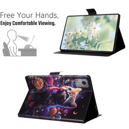 For Lenovo Tab M11 TB-330FU Case Pattern Printed Stand Litchi Texture Leather Tablet Cover with Card Slots