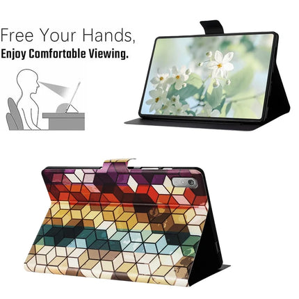 For Lenovo Tab P11 Gen 2 TB-350 Case Pattern Printed Stand Litchi Texture Leather Tablet Cover with Card Slots