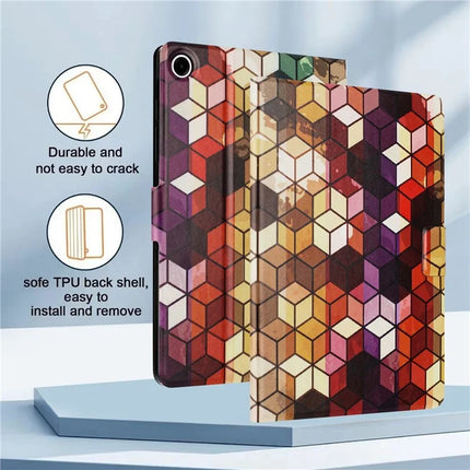 For Lenovo Tab P11 Gen 2 TB-350 Case Pattern Printed Stand Litchi Texture Leather Tablet Cover with Card Slots