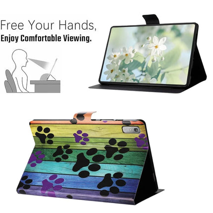 For Lenovo Tab P11 Gen 2 TB-350 Case Pattern Printed Stand Litchi Texture Leather Tablet Cover with Card Slots
