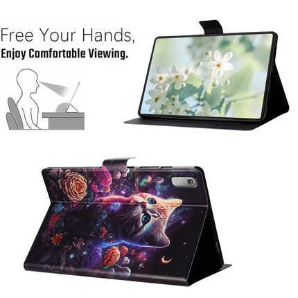 For Lenovo Tab P11 Gen 2 TB-350 Case Pattern Printed Stand Litchi Texture Leather Tablet Cover with Card Slots