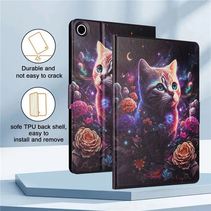 For Lenovo Tab P11 Gen 2 TB-350 Case Pattern Printed Stand Litchi Texture Leather Tablet Cover with Card Slots
