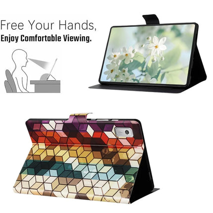 For Lenovo Tab M9 TB-310FU Case Pattern Printed Stand Litchi Texture Leather Tablet Cover with Card Slots