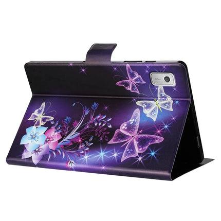 For Lenovo Tab M9 TB-310FU Case Pattern Printed Stand Litchi Texture Leather Tablet Cover with Card Slots