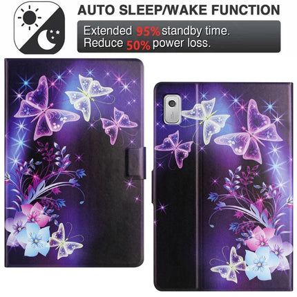 For Lenovo Tab M9 TB-310FU Case Pattern Printed Stand Litchi Texture Leather Tablet Cover with Card Slots