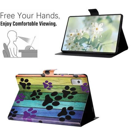 For Lenovo Tab M9 TB-310FU Case Pattern Printed Stand Litchi Texture Leather Tablet Cover with Card Slots