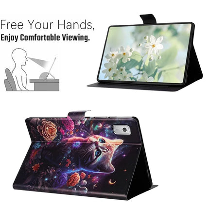 For Lenovo Tab M9 TB-310FU Case Pattern Printed Stand Litchi Texture Leather Tablet Cover with Card Slots