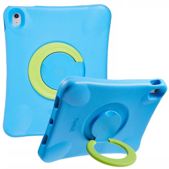 PEPKOO For iPad Air 13 (2024) Shockproof Tablet Case 360-Degree Rotatable PC Kickstand EVA Protective Cover - Blue / Green