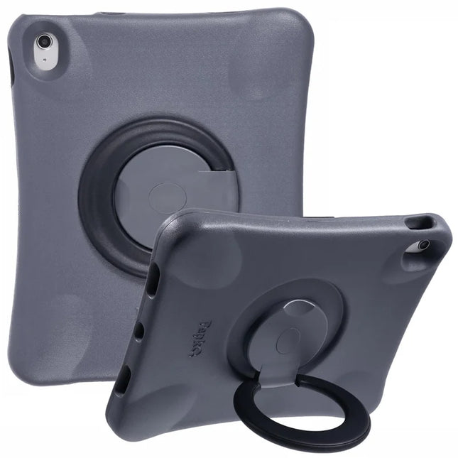 PEPKOO For iPad Air 13 (2024) Shockproof Tablet Case 360-Degree Rotatable PC Kickstand EVA Protective Cover - Grey / Black