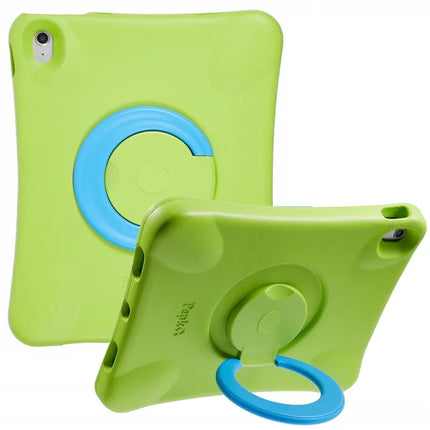PEPKOO For iPad Air 13 (2024) Shockproof Tablet Case 360-Degree Rotatable PC Kickstand EVA Protective Cover - Green / Blue