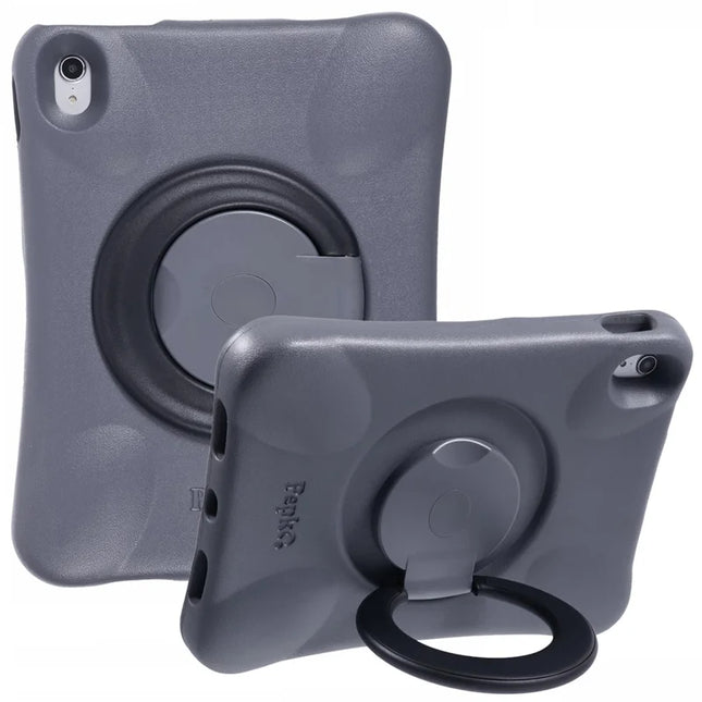 PEPKOO For iPad Air 11 (2024) Shockproof Tablet Case 360-Degree Rotatable PC Kickstand EVA Protective Cover - Grey / Black