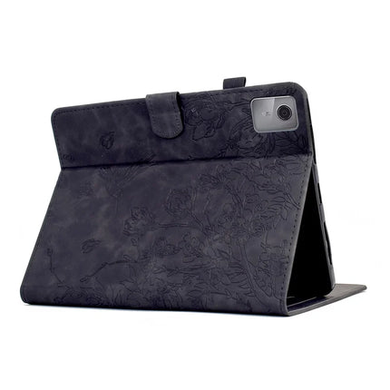 For Lenovo Tab M11 / Xiaoxin Pad 11 2024 Case Flower Bird Imprinted Card Holder Leather Tablet Cover
