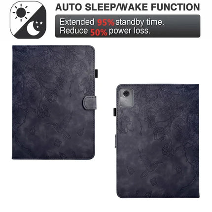 For Lenovo Tab M11 / Xiaoxin Pad 11 2024 Case Flower Bird Imprinted Card Holder Leather Tablet Cover