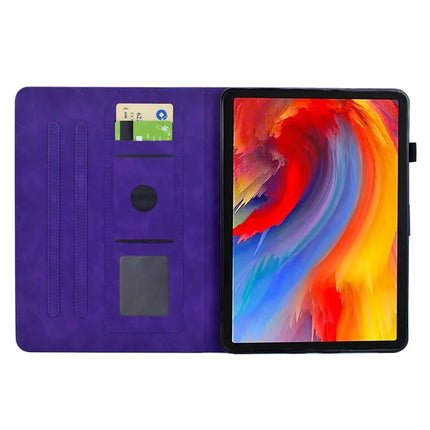 For Lenovo Tab M11 / Xiaoxin Pad 11 2024 Case Flower Bird Imprinted Card Holder Leather Tablet Cover