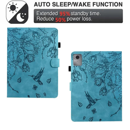 For Lenovo Tab M11 / Xiaoxin Pad 11 2024 Case Flower Bird Imprinted Card Holder Leather Tablet Cover