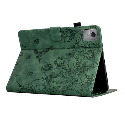 For Lenovo Tab M11 / Xiaoxin Pad 11 2024 Case Flower Bird Imprinted Card Holder Leather Tablet Cover