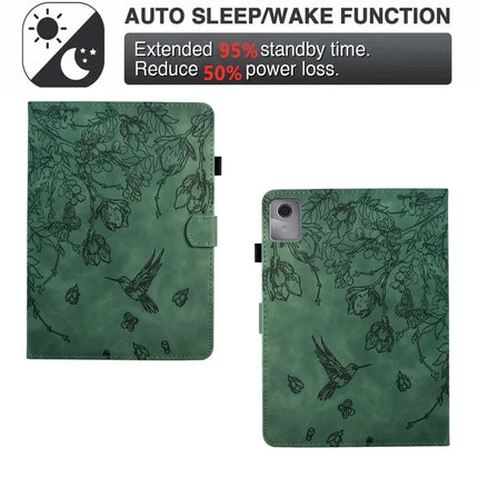 For Lenovo Tab M11 / Xiaoxin Pad 11 2024 Case Flower Bird Imprinted Card Holder Leather Tablet Cover