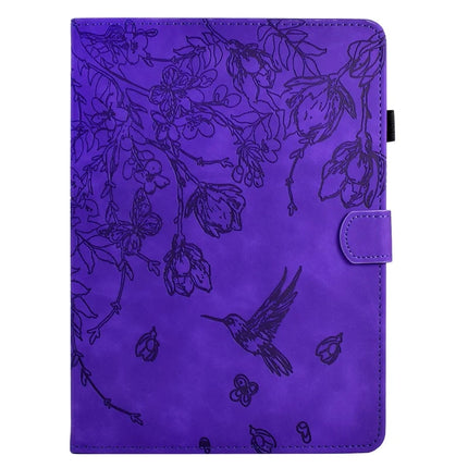 For Lenovo Tab M10 (Gen 3) Case Flower Bird Imprinted Card Holder Leather Tablet Cover