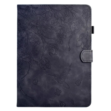 For Lenovo Tab M10 Plus (3rd Gen) Case Flower Bird Imprinted Card Holder Leather Tablet Cover