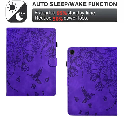 For Lenovo Tab M10 Plus (3rd Gen) Case Flower Bird Imprinted Card Holder Leather Tablet Cover