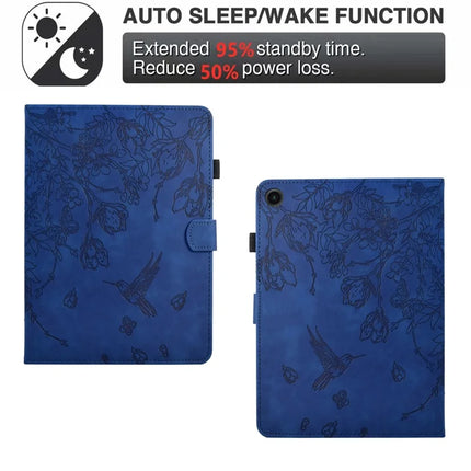 For Lenovo Tab M10 Plus (3rd Gen) Case Flower Bird Imprinted Card Holder Leather Tablet Cover