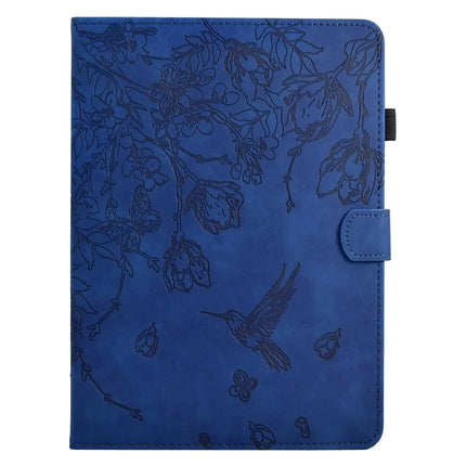 For Lenovo Tab M10 Plus (3rd Gen) Case Flower Bird Imprinted Card Holder Leather Tablet Cover