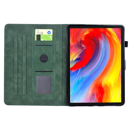 For Lenovo Tab M10 Plus (3rd Gen) Case Flower Bird Imprinted Card Holder Leather Tablet Cover